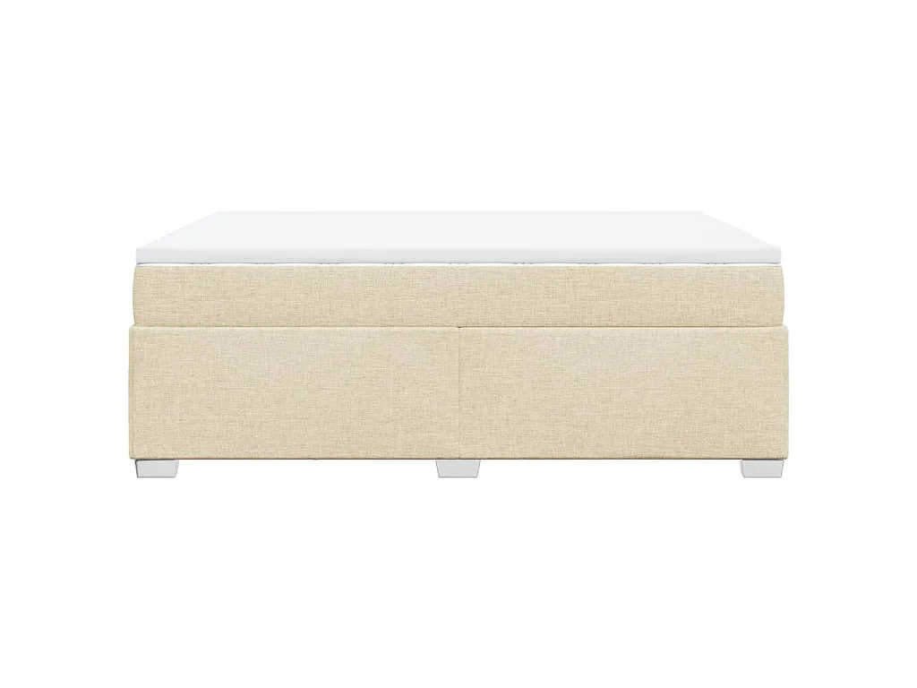 Boxspring met matras stof crèmekleurig 140x200 cm