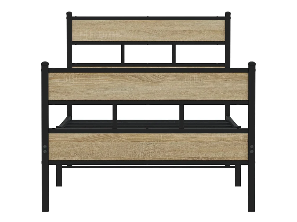 Cadre de lit en métal sans matelas chêne sonoma 90x200 cm