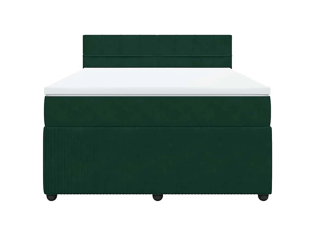 Sommier à lattes de lit et matelas Vert foncé 140x200cm Velours