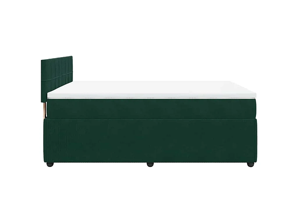 Sommier à lattes de lit et matelas Vert foncé 140x200cm Velours