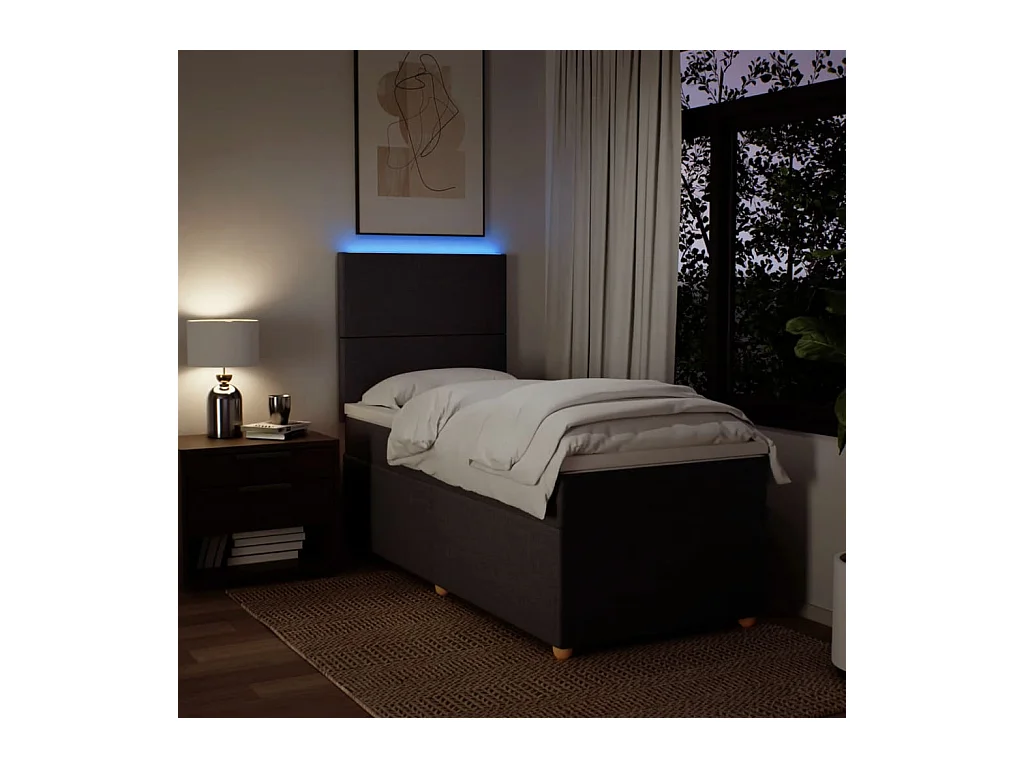 Sommier à lattes de lit avec matelas Marron foncé 100x200 cm