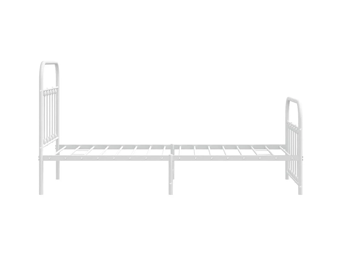 Bettgestell mit Kopf- und Fußteil Metall Weiß 90x190 cm