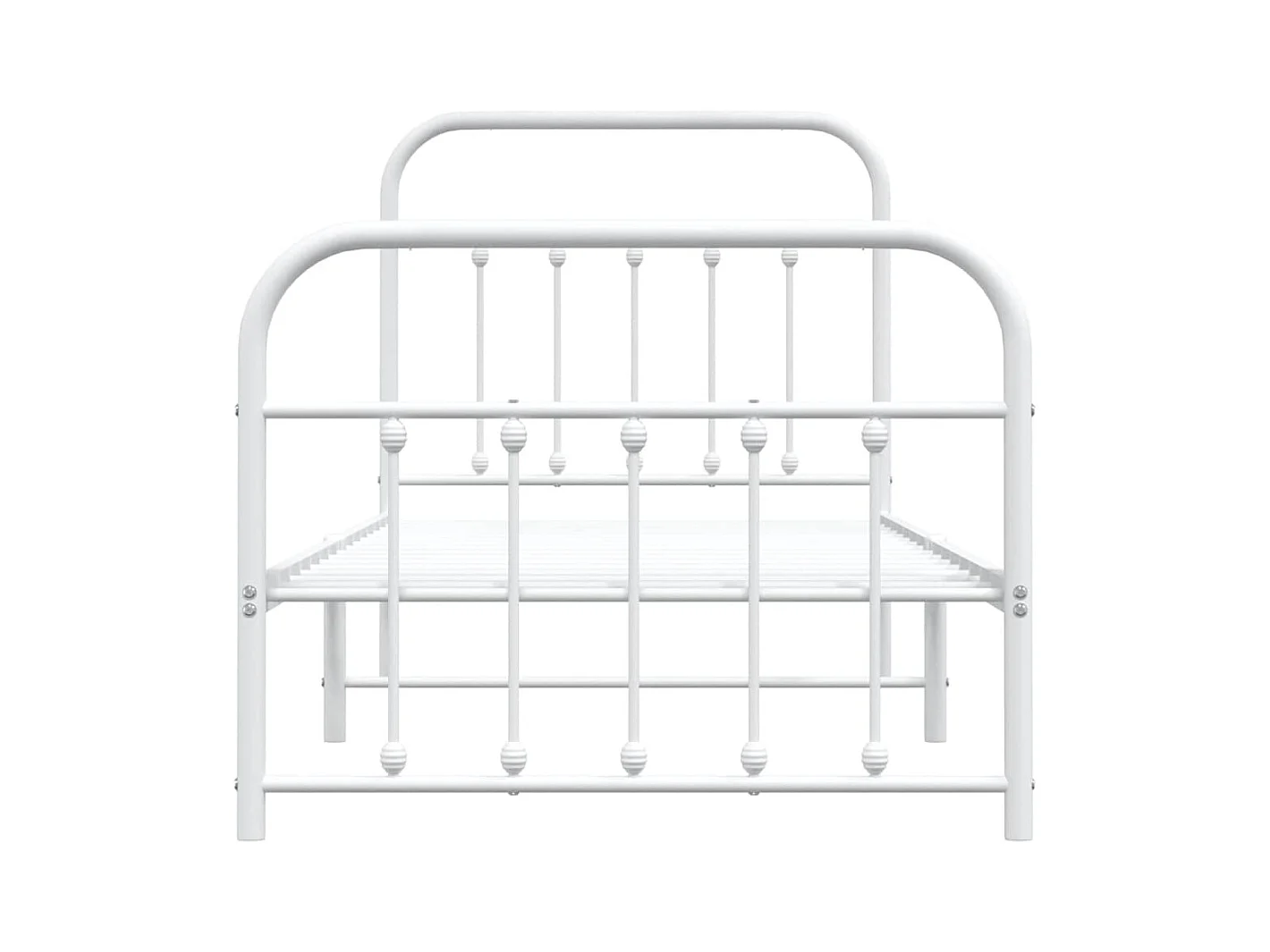 Bettgestell mit Kopf- und Fußteil Metall Weiß 90x190 cm