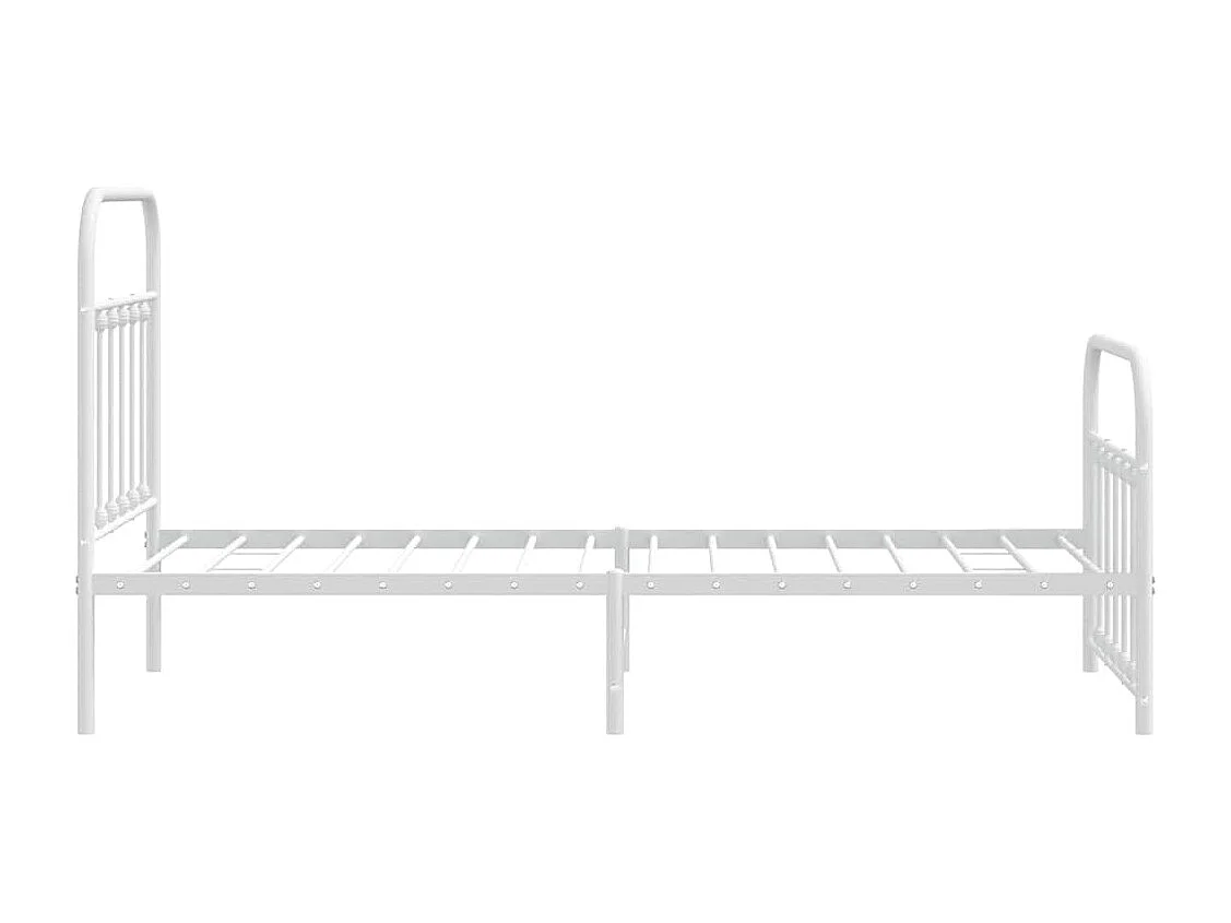 Bettgestell mit Kopf- und Fußteil Metall Weiß 90x190 cm