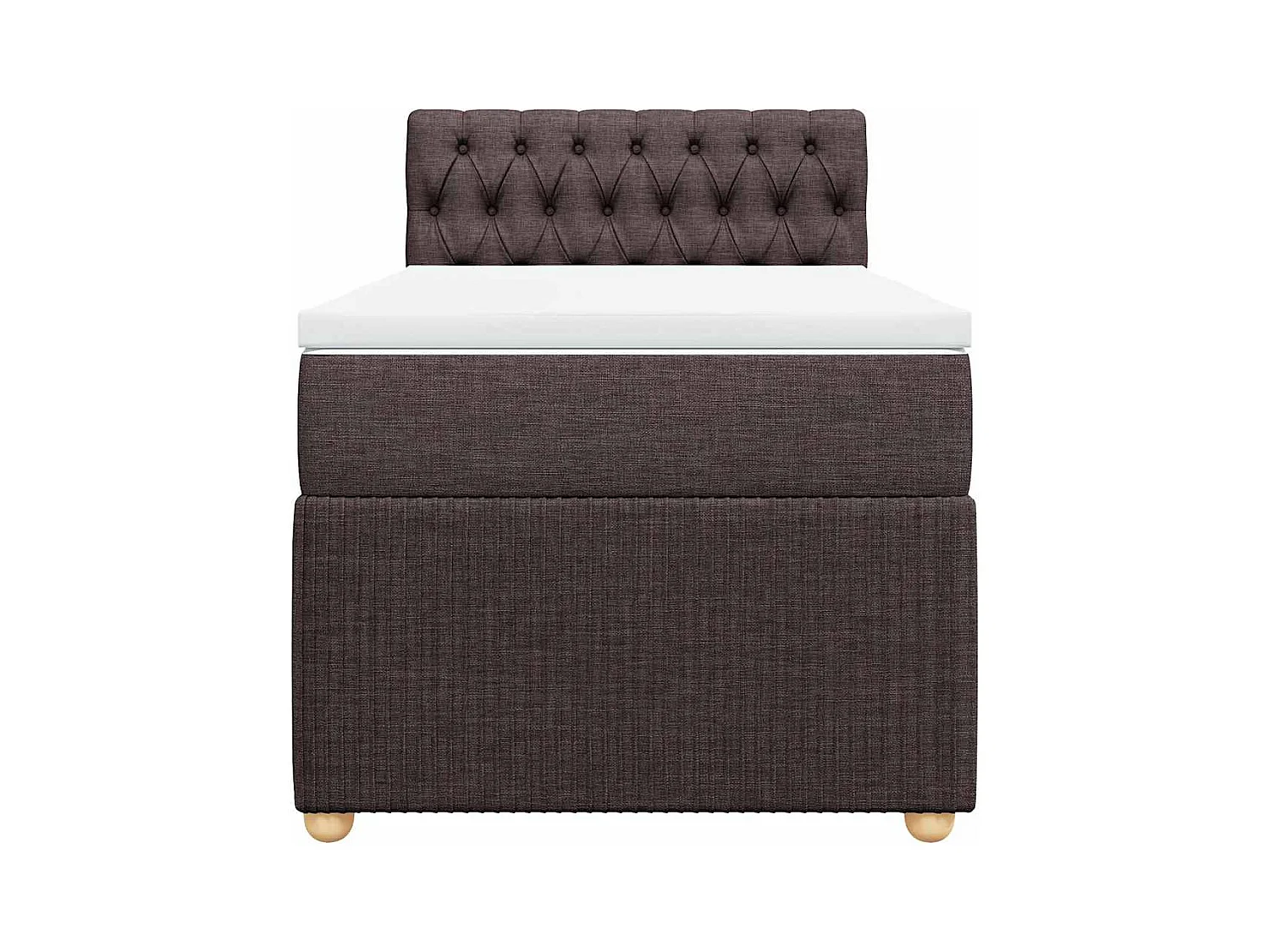 Boxspringbett mit Matratze Dunkelbraun 90x190 cm Stoff