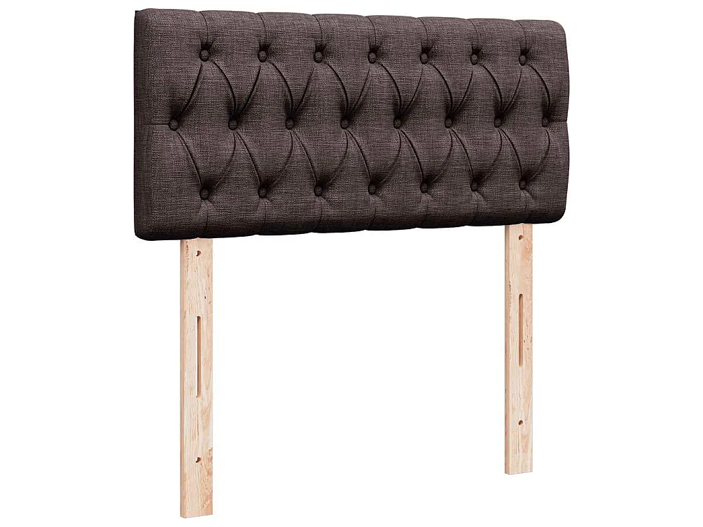 Cama box spring con colchón tela marrón oscuro 90x190 cm