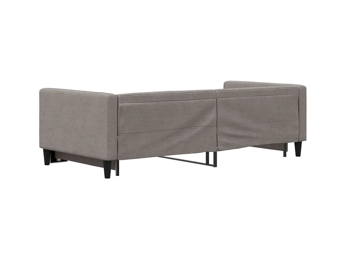 Lit de jour avec gigogne sans matelas taupe 90x200 cm