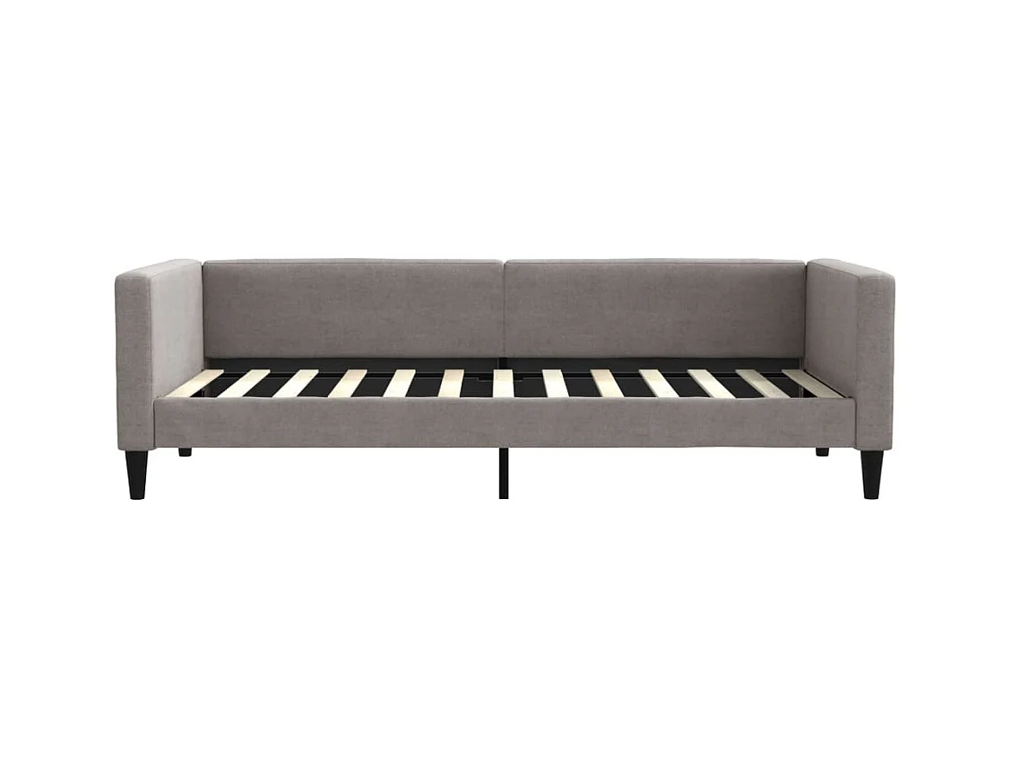 Lit de jour avec gigogne sans matelas taupe 90x200 cm