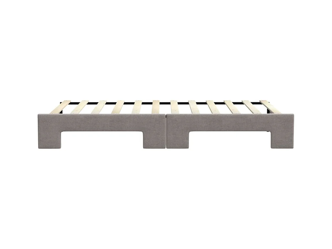 Lit de jour avec gigogne sans matelas taupe 90x200 cm