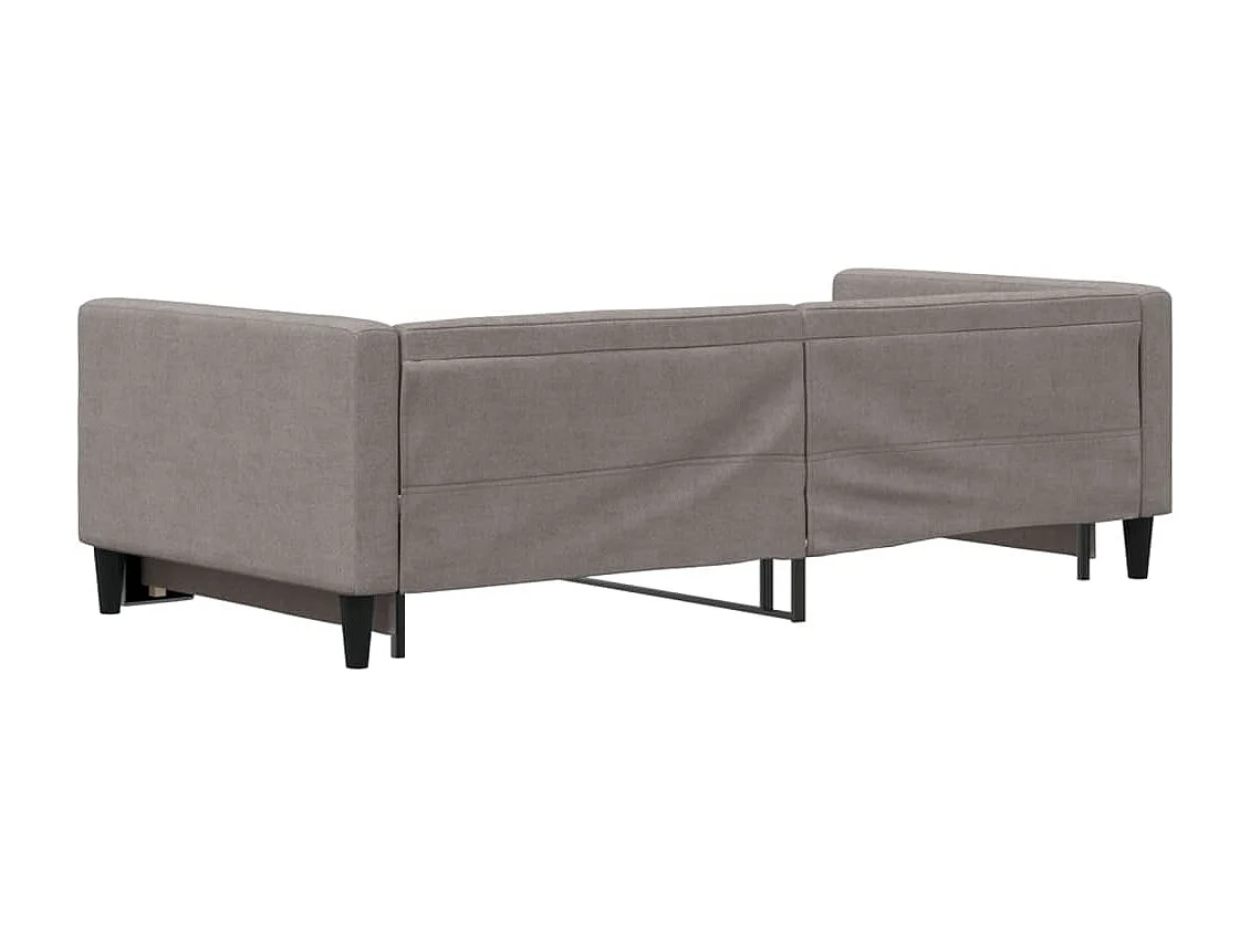Tagesbett Ausziehbar Taupe 90x200 cm Stoff