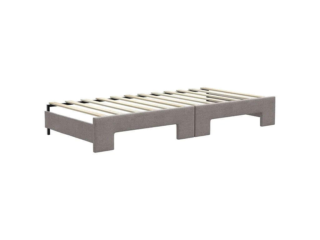 Tagesbett Ausziehbar Taupe 90x200 cm Stoff