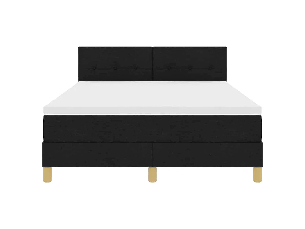 Letto a molle con cuscino Nero 160 x 200 cm Tessuto