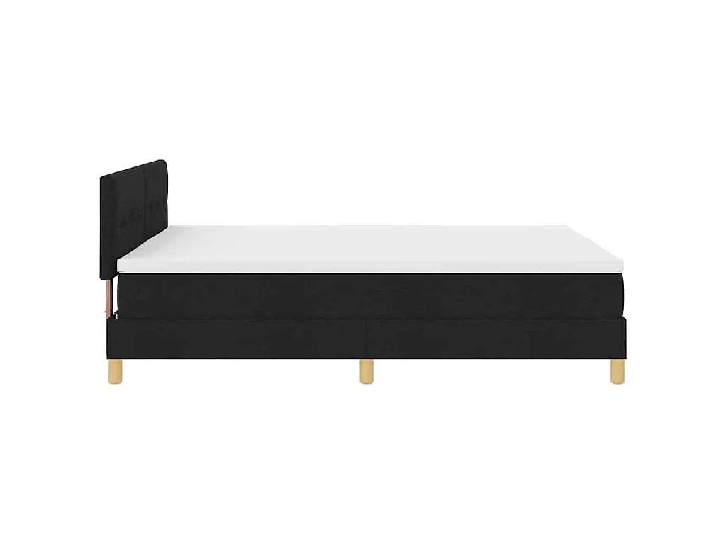 Letto a molle con cuscino Nero 160 x 200 cm Tessuto
