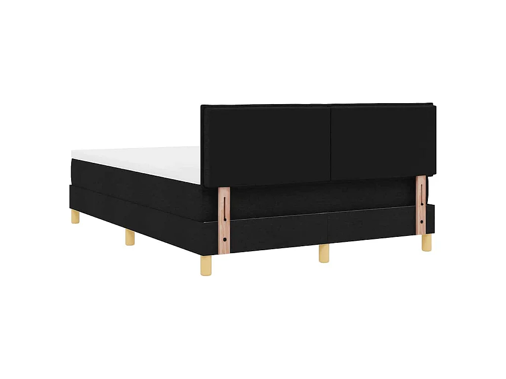 Letto a molle con cuscino Nero 160 x 200 cm Tessuto