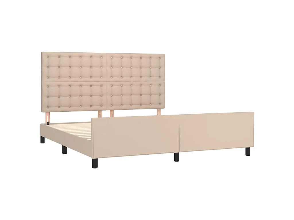 Cadre de lit avec tête de lit Cappuccino 180x200 cm Similicuir