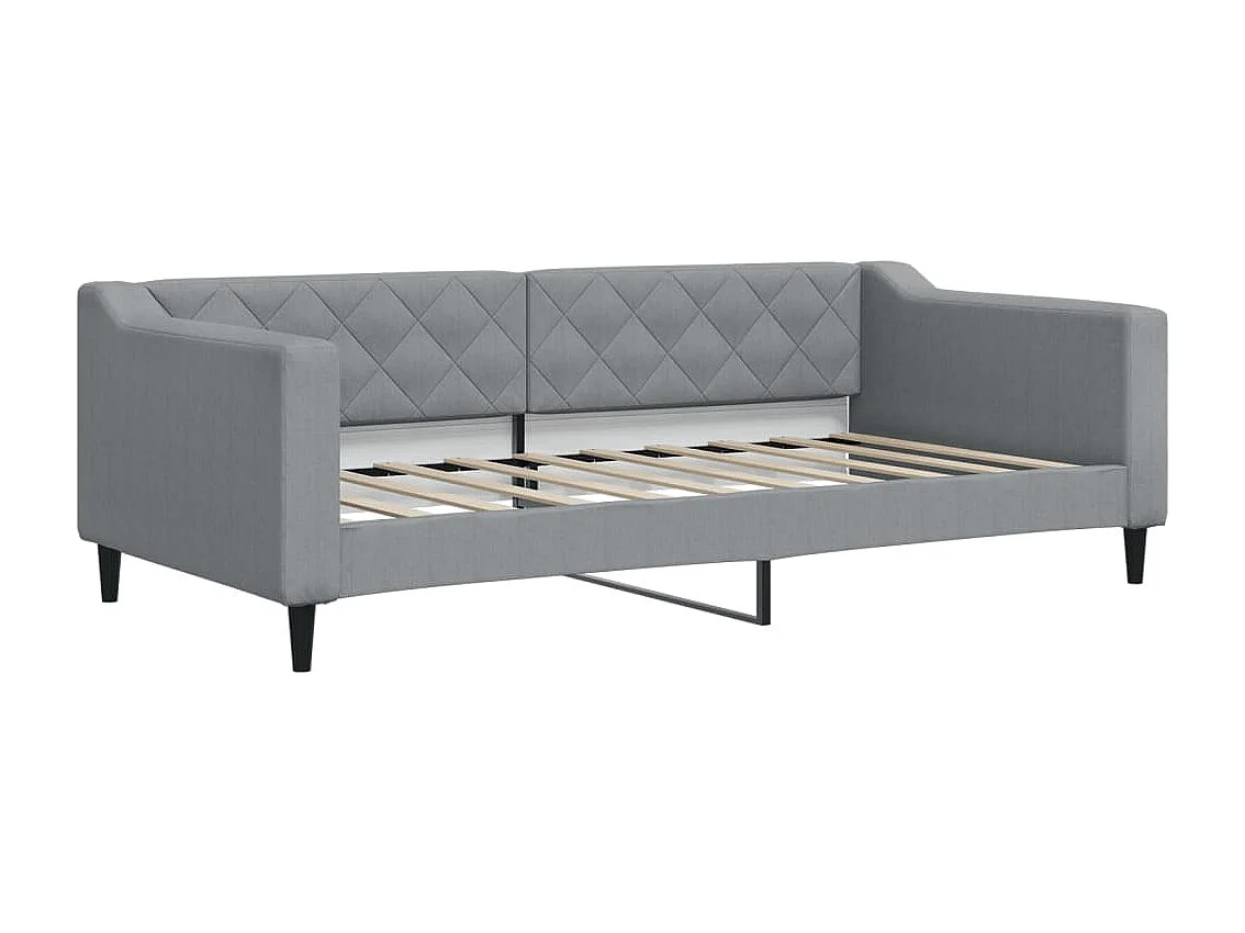 Sofá-cama c/ gavetão e gavetas 90x190 cm tecido cinzento-claro