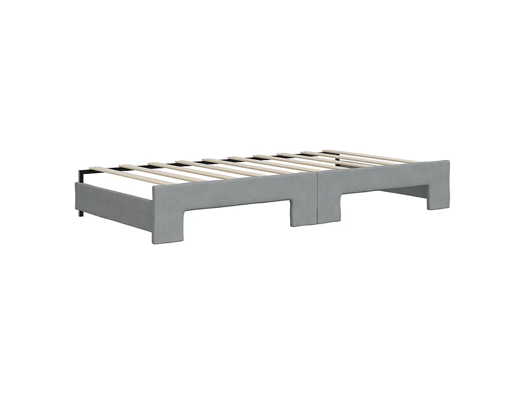 Sofá cama nido con cajones tela gris claro 90x190 cm