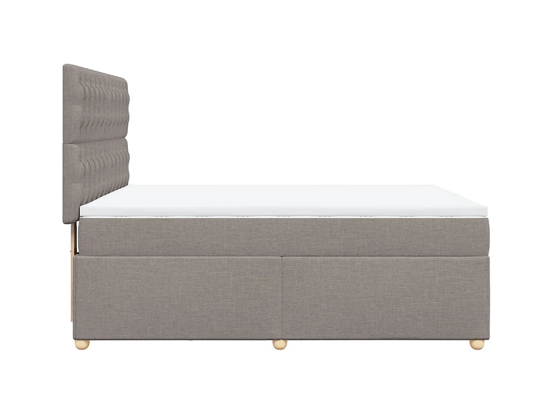 Sommier à lattes de lit avec matelas Taupe 140x190 cm Tissu