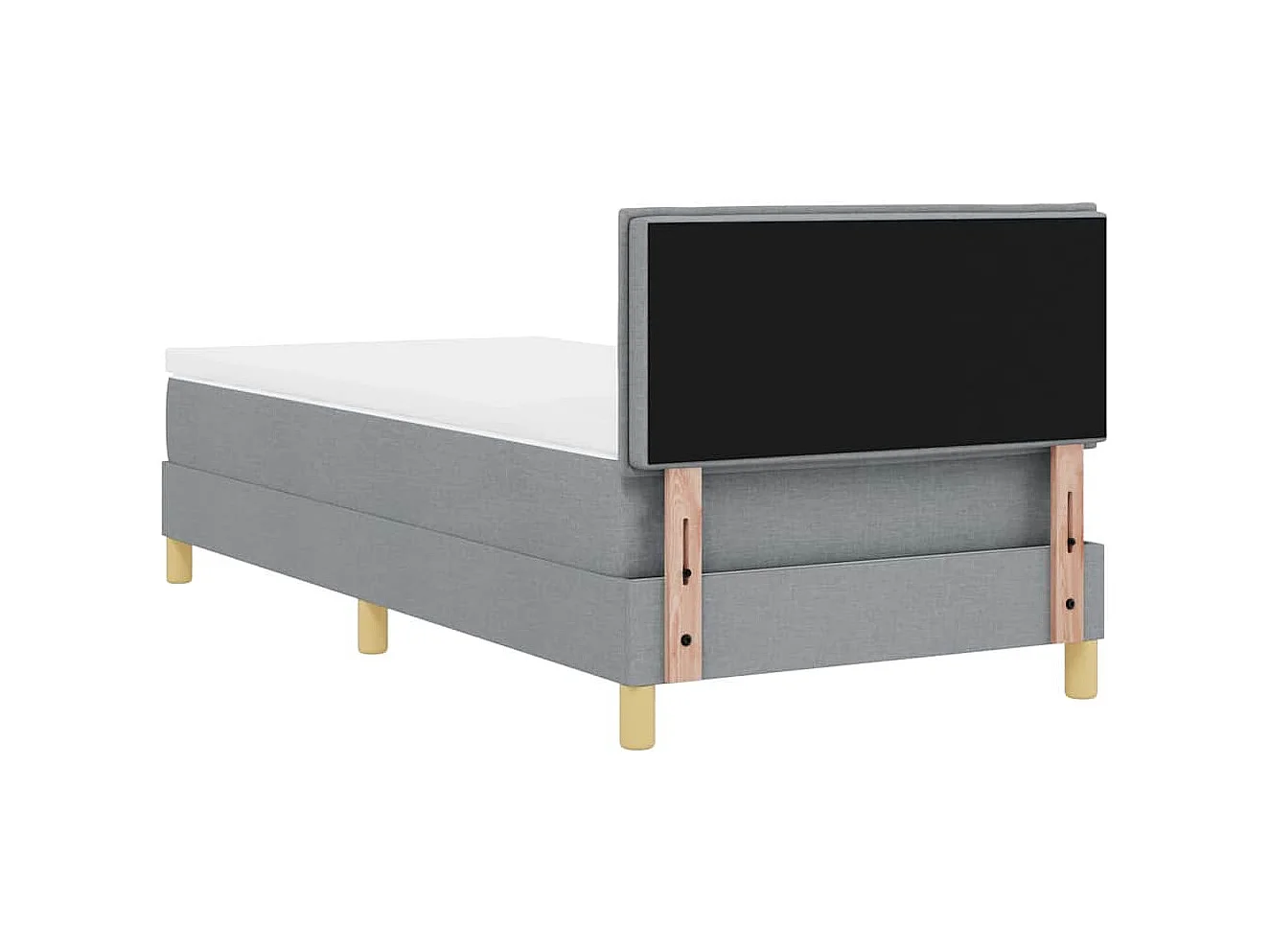 Lit boxspring avec matelas Gris clair 90 x 200 cm tissu