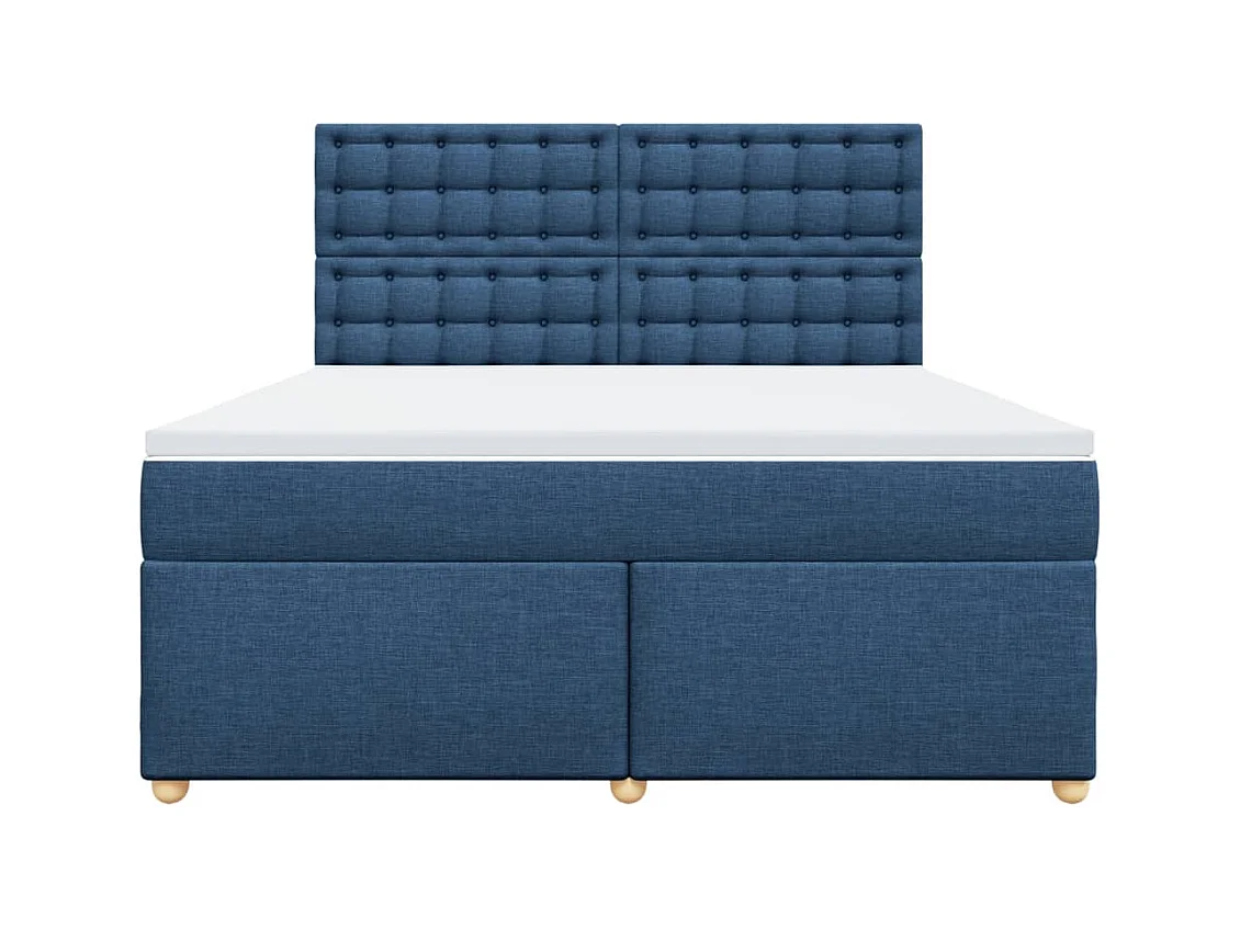 Sommier à lattes de lit avec matelas Bleu 180x200 cm Tissu