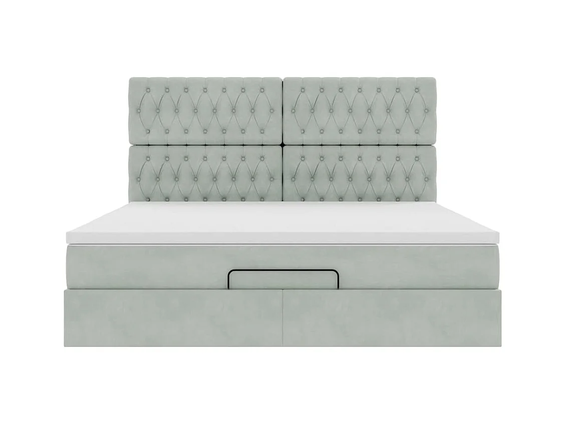 Struttura Letto Pouf con Materassi 160x200 cm in Velluto