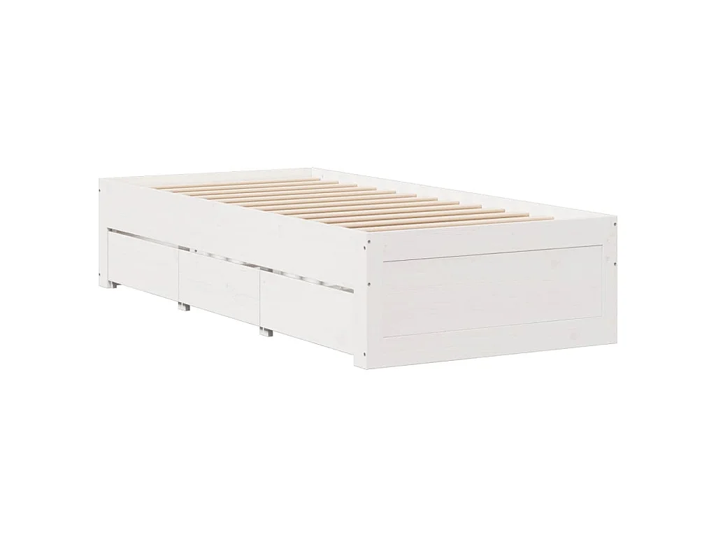 Cadre de lit sans matelas avec tiroirs 90x200 cm bois de pin