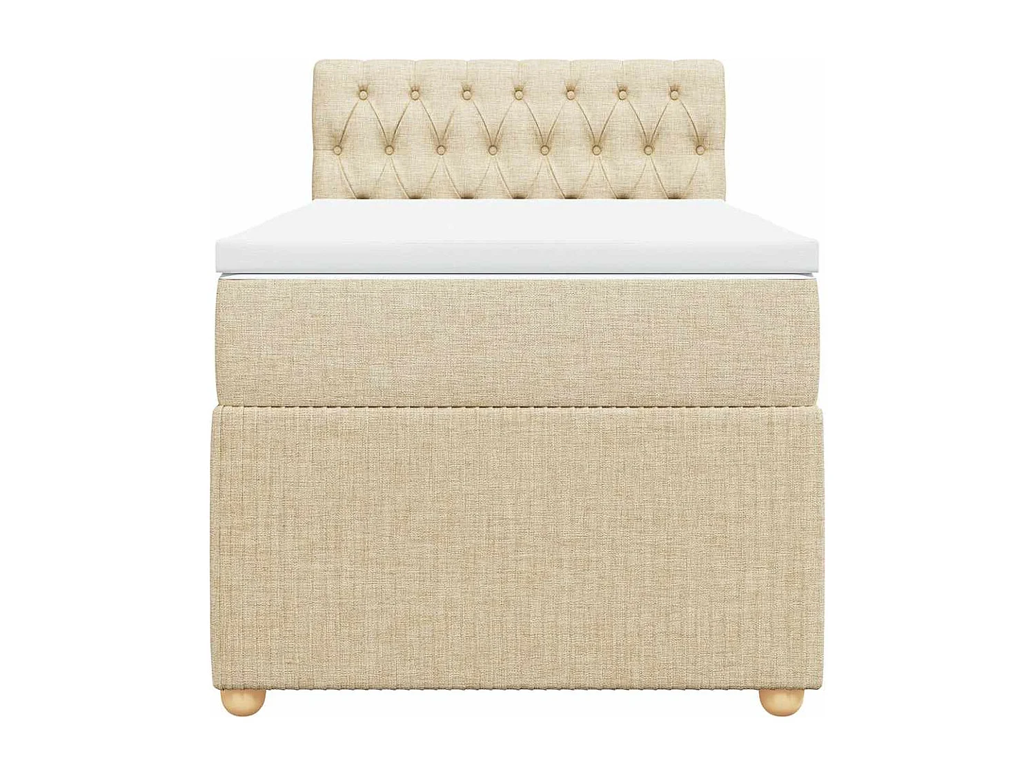 Boxspring met matras stof crèmekleurig 90x190 cm