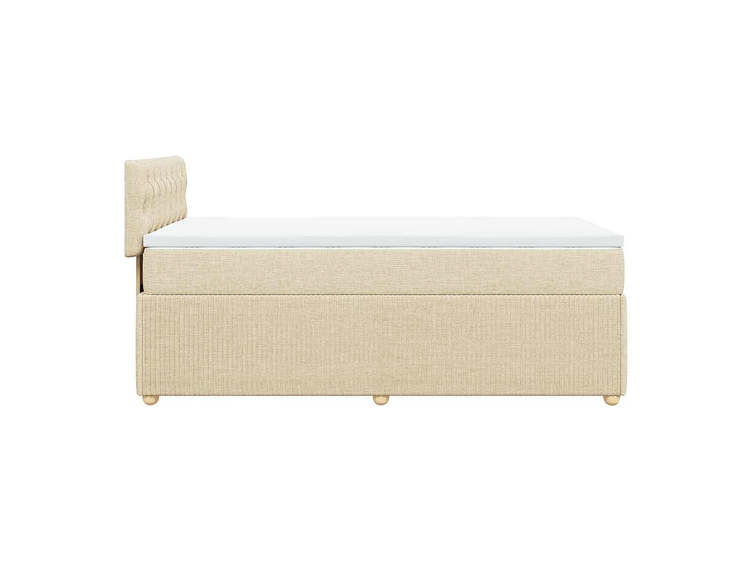 Sommier à lattes de lit et matelas Crème 90x190 cm Tissu