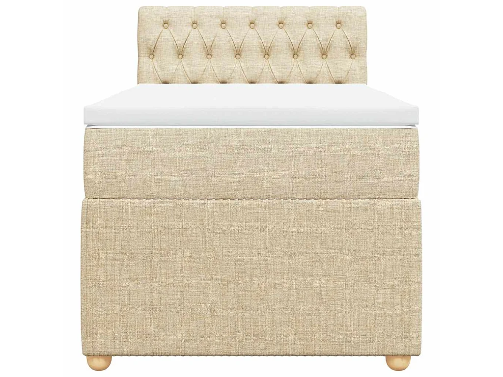 Boxspringbett mit Matratze Creme 90x190 cm Stoff