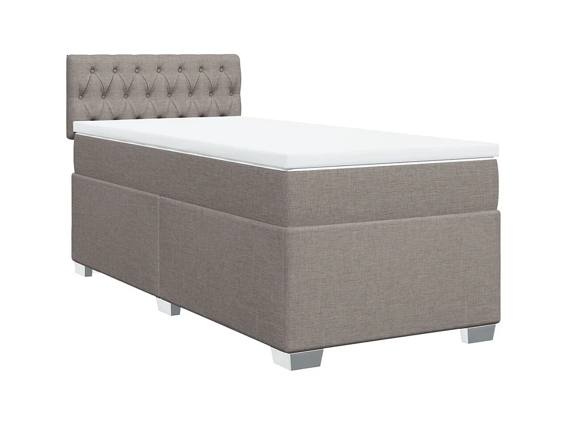Sommier à lattes de lit avec matelas Taupe 90x190 cm Tissu