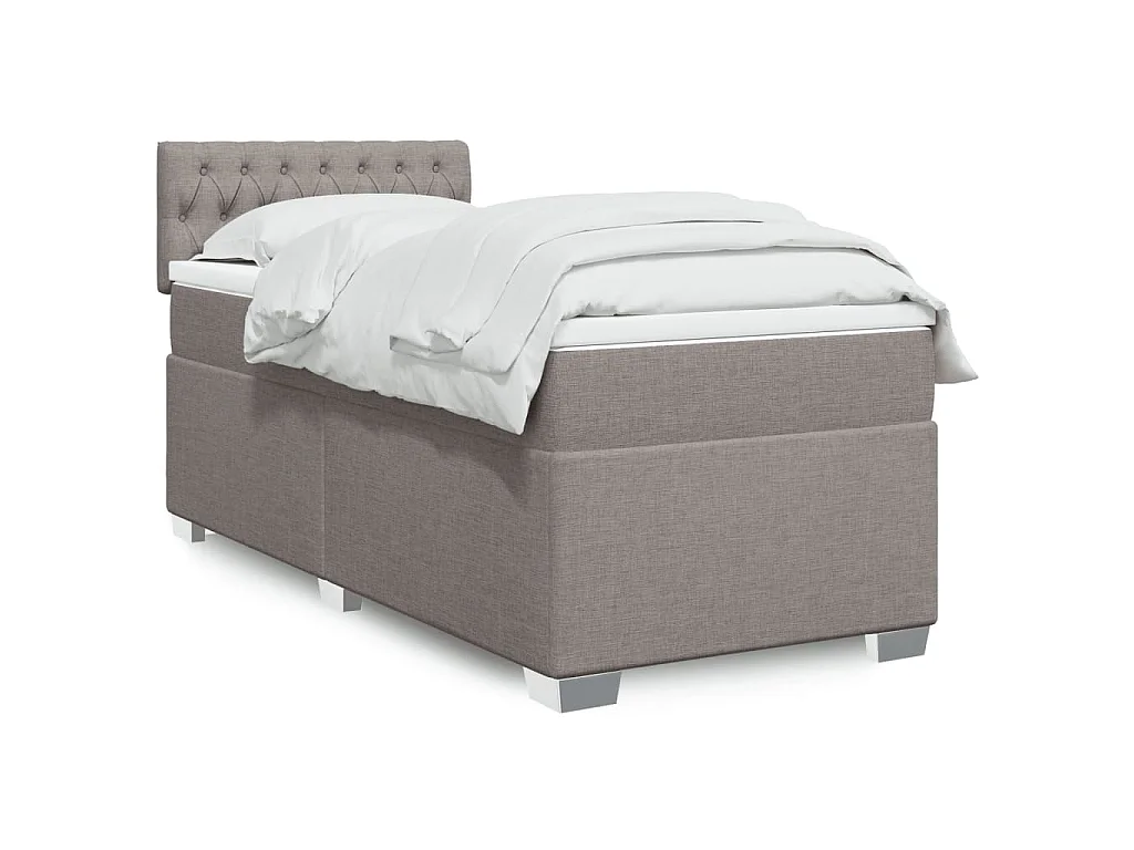 Giroletto a Molle con Materasso Tortora 90x190 cm in Tessuto