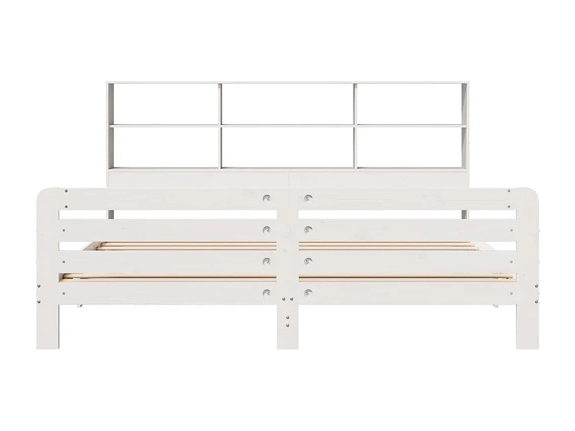 Bedframe zonder matras massief grenenhout wit 180x200 cm