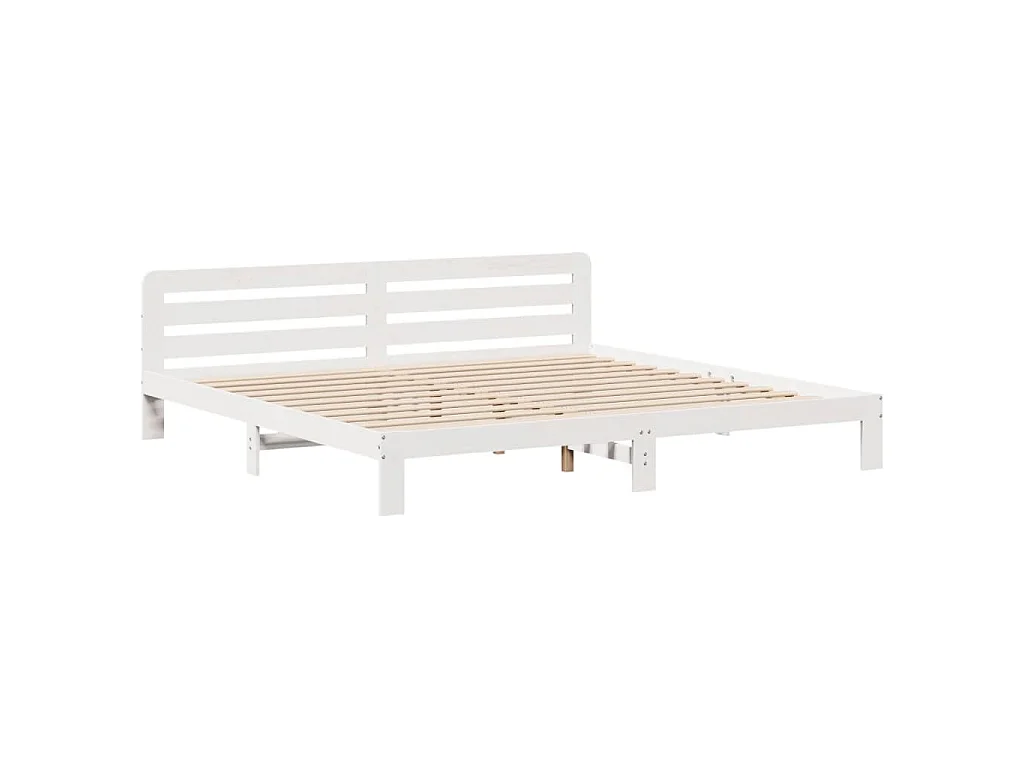 Massivholzbett ohne Matratze Weiß 180x200 cm Kiefernholz