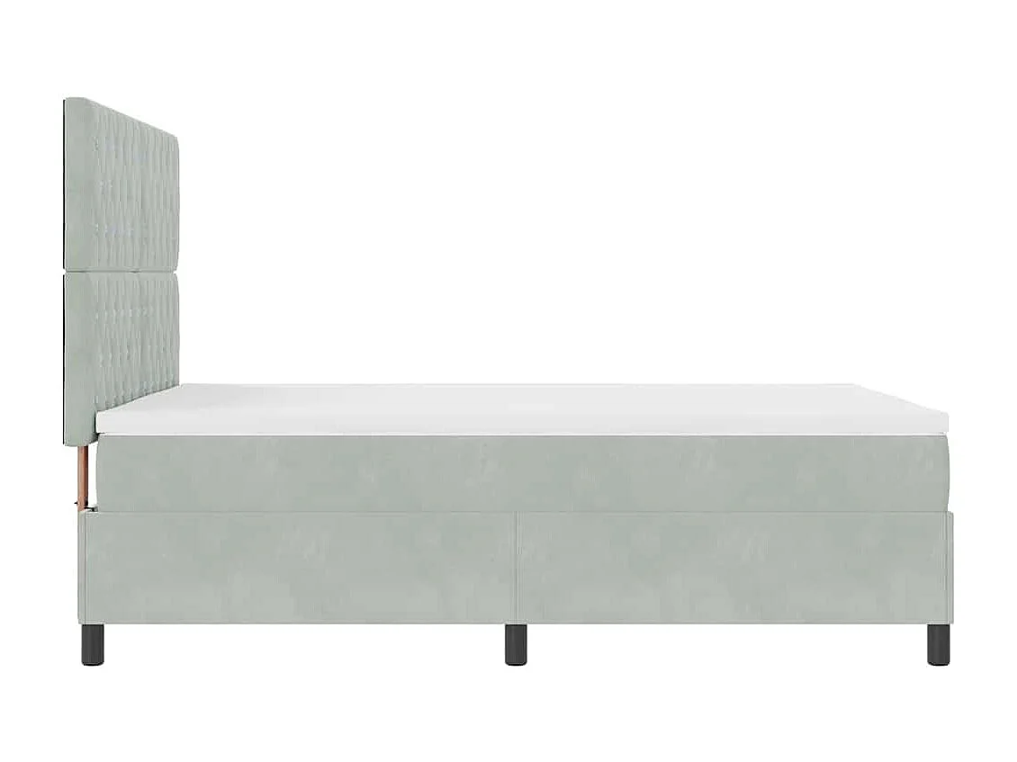 LED Box Spring Bed met matras Lichtgrijs 140 x 190 cm Fluweel