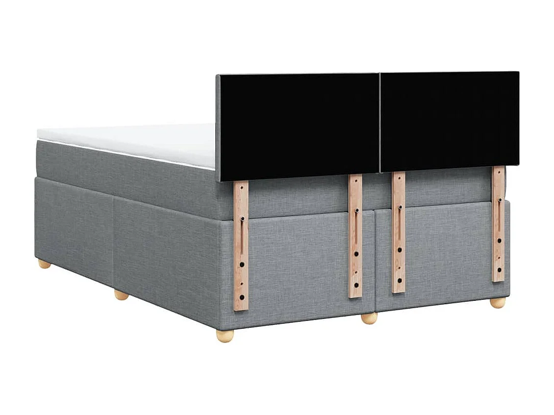 Boxspringbett mit Matratze Hellgrau 140x190 cm Stoff