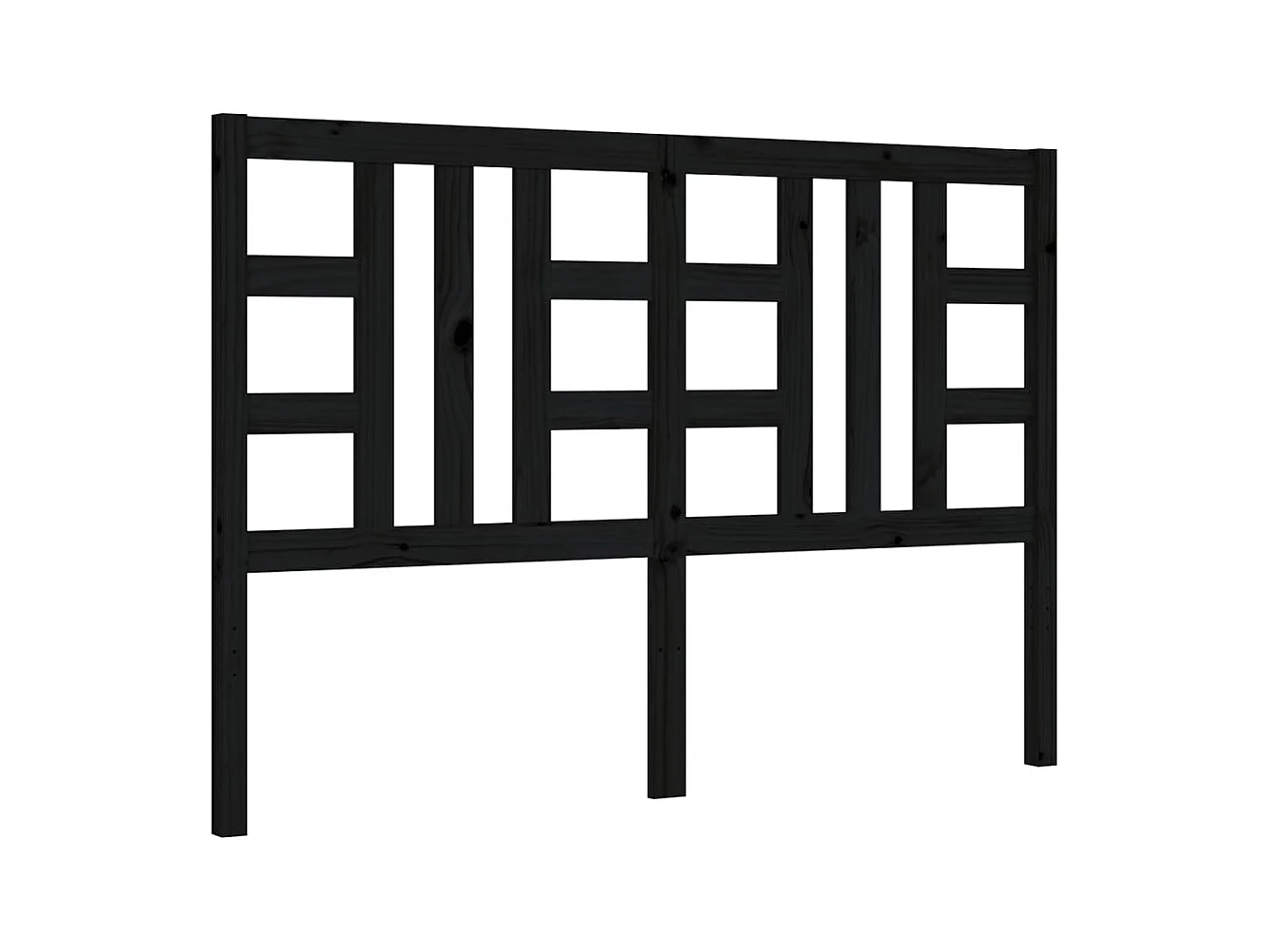 Cadre de lit sans matelas noir 140x190 cm bois de pin massif