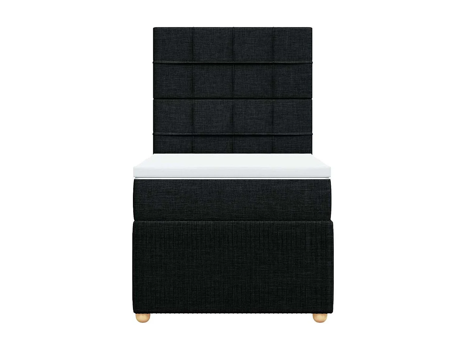 Boxspringbett mit Matratze Schwarz 90x200 cm Stoff