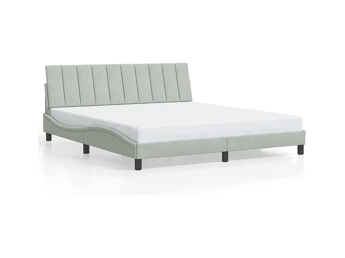 Bedframe zonder matras "Hanko" 180x200 cm fluweel lichtgrijs