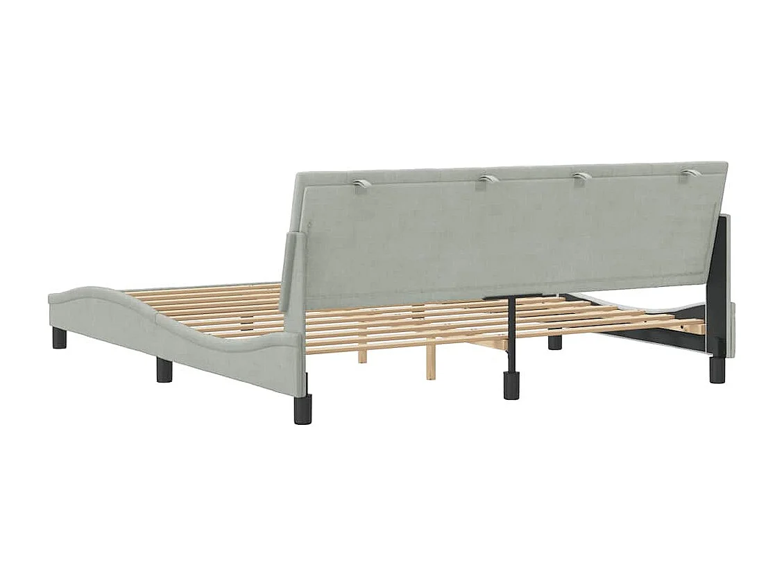 Giroletto senza Materasso Hanko Grigio Chiaro 180x200 cm Velluto