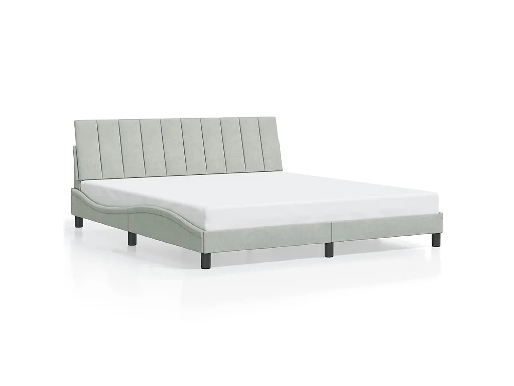 Giroletto senza Materasso Hanko Grigio Chiaro 180x200 cm Velluto