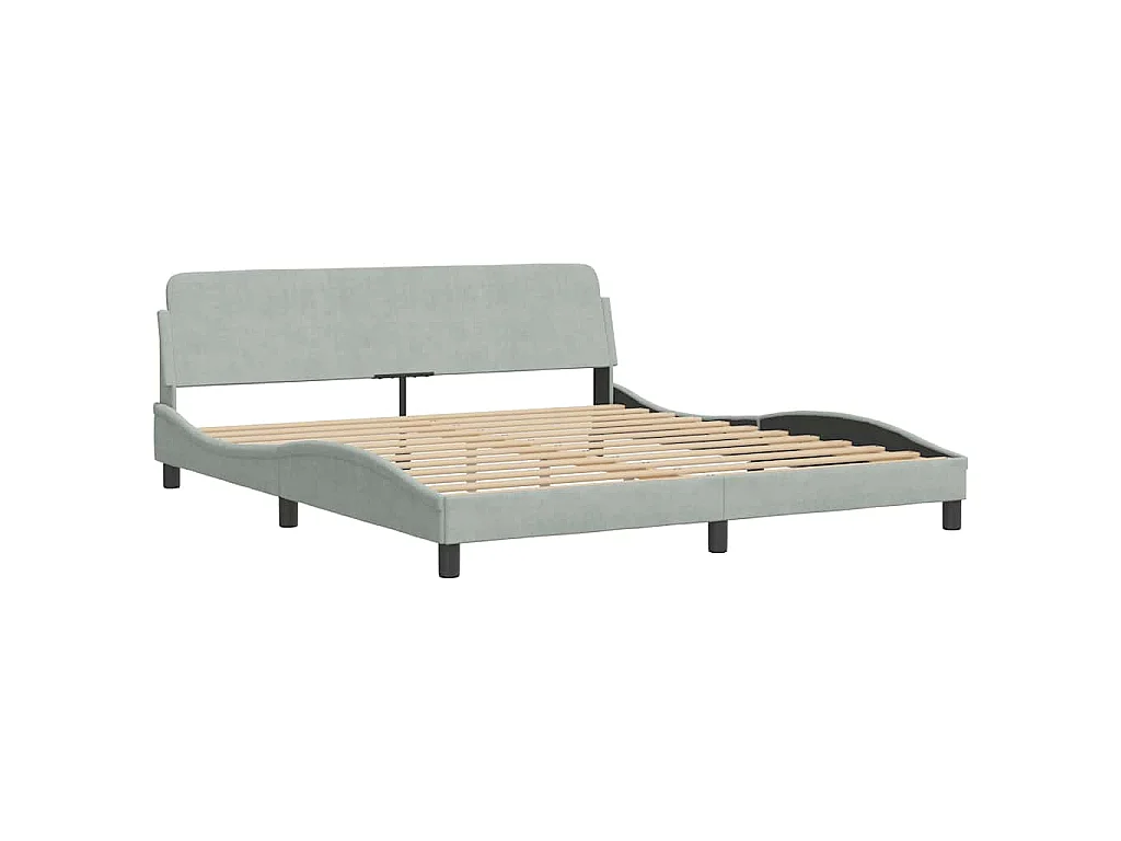 Giroletto senza Materasso Hanko Grigio Chiaro 180x200 cm Velluto