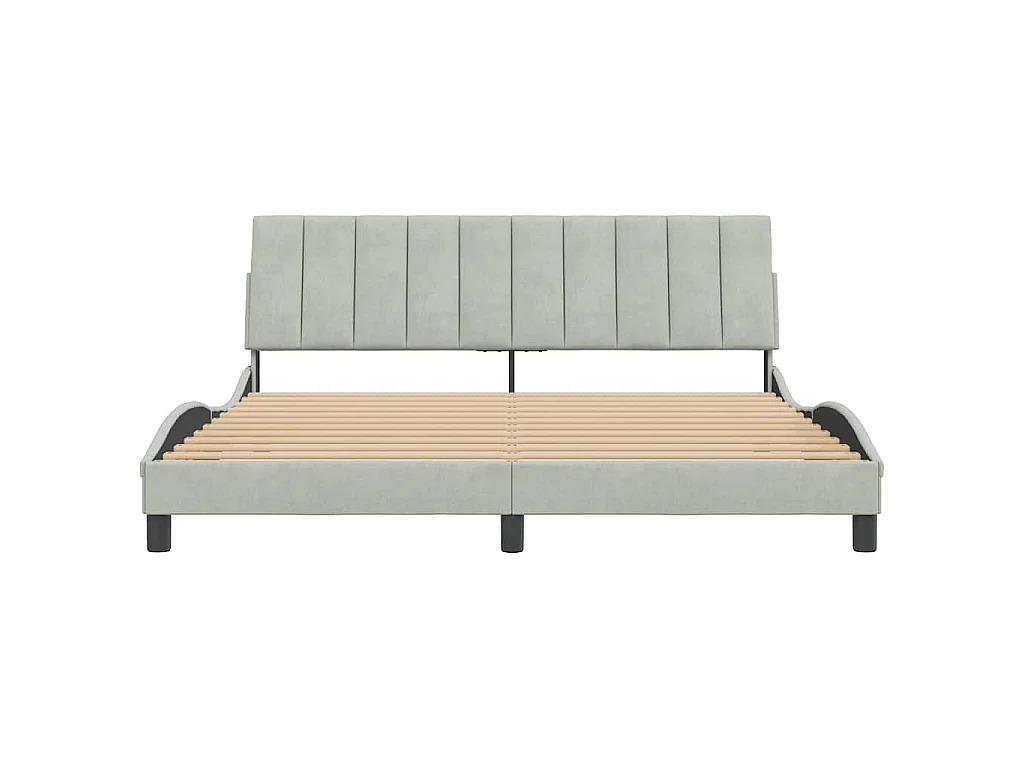 Giroletto senza Materasso Hanko Grigio Chiaro 180x200 cm Velluto