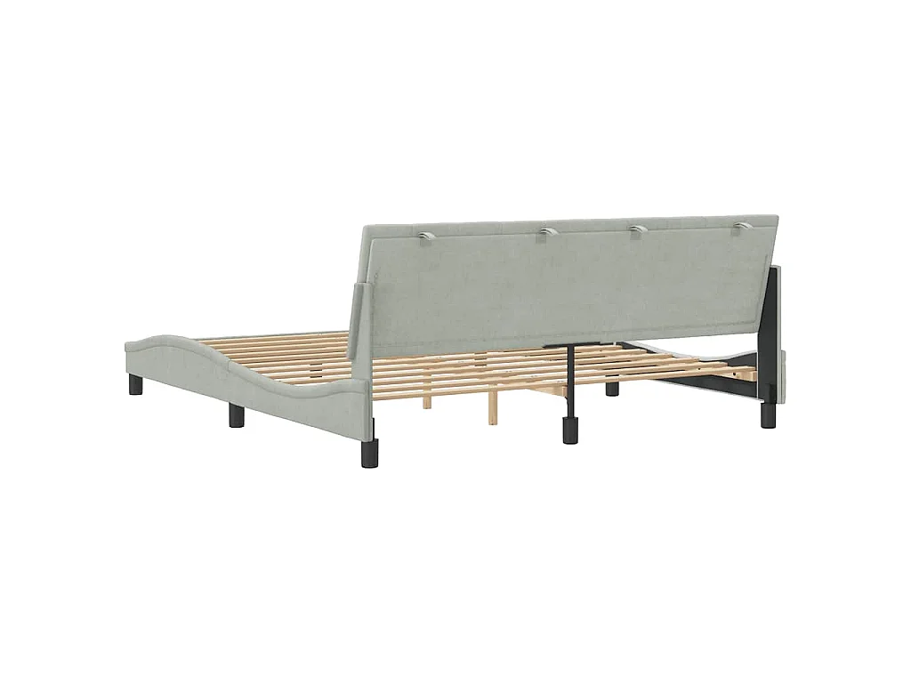 Giroletto senza Materasso Hanko Grigio Chiaro 180x200 cm Velluto