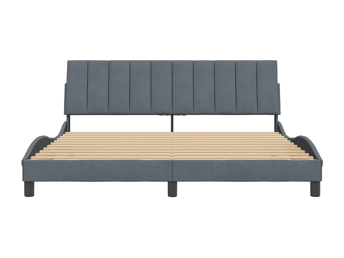 Estrutura de cama sem colchão Hanko 180x200 cm veludo cinzento-escuro