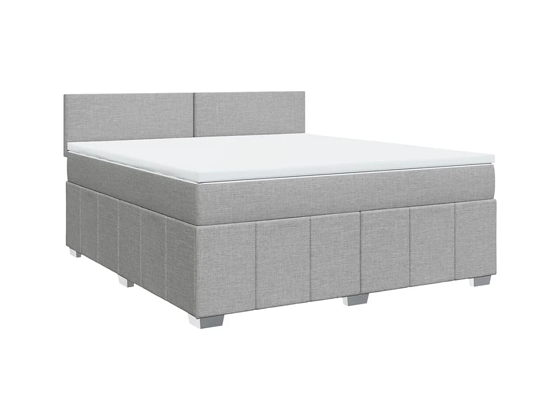 Sommier à lattes de lit avec matelas Gris clair 180x200cm Tissu