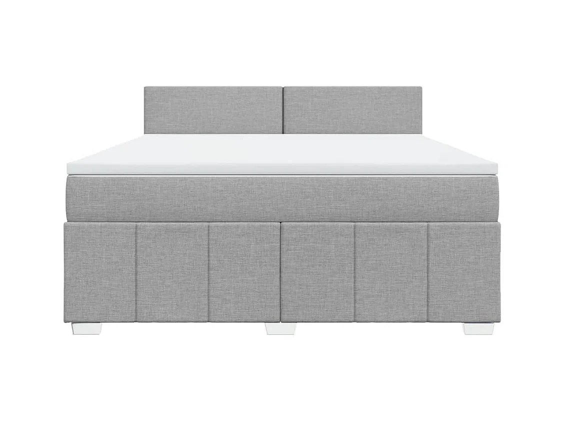 Sommier à lattes de lit avec matelas Gris clair 180x200cm Tissu