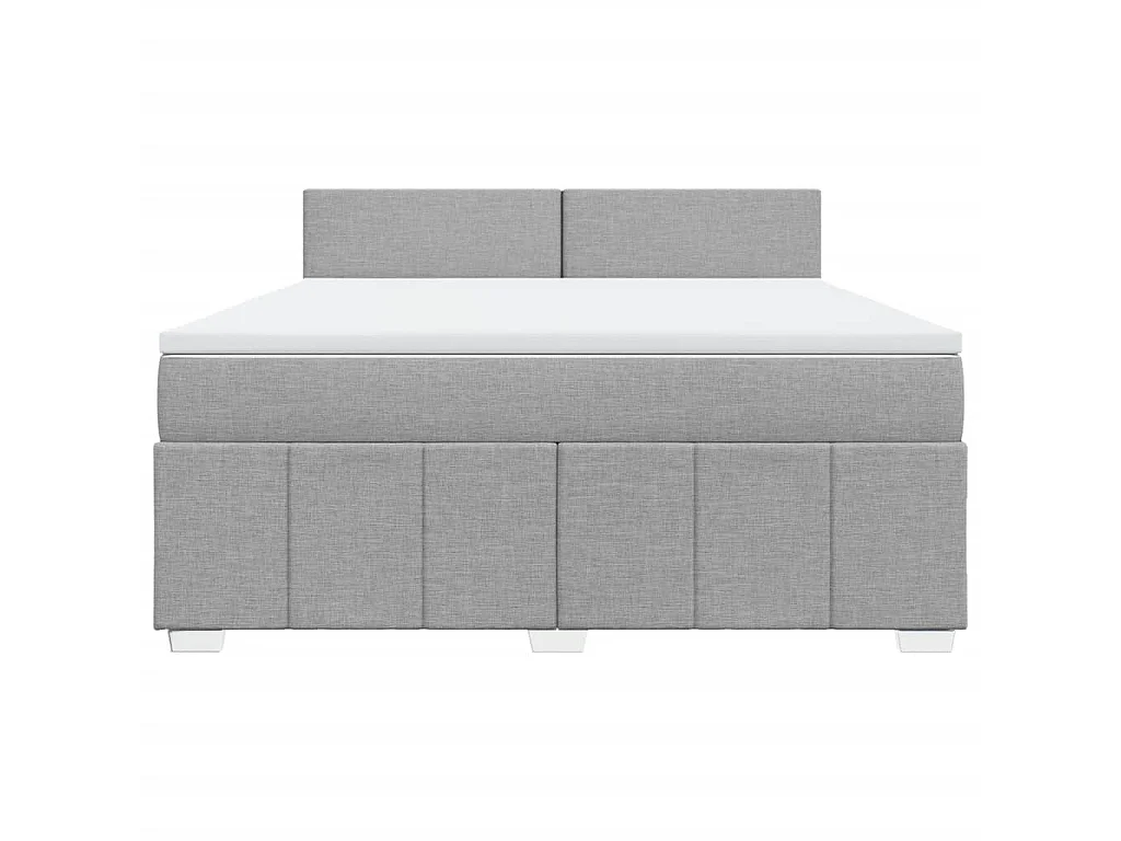Boxspring met matras stof lichtgrijs 180x200 cm