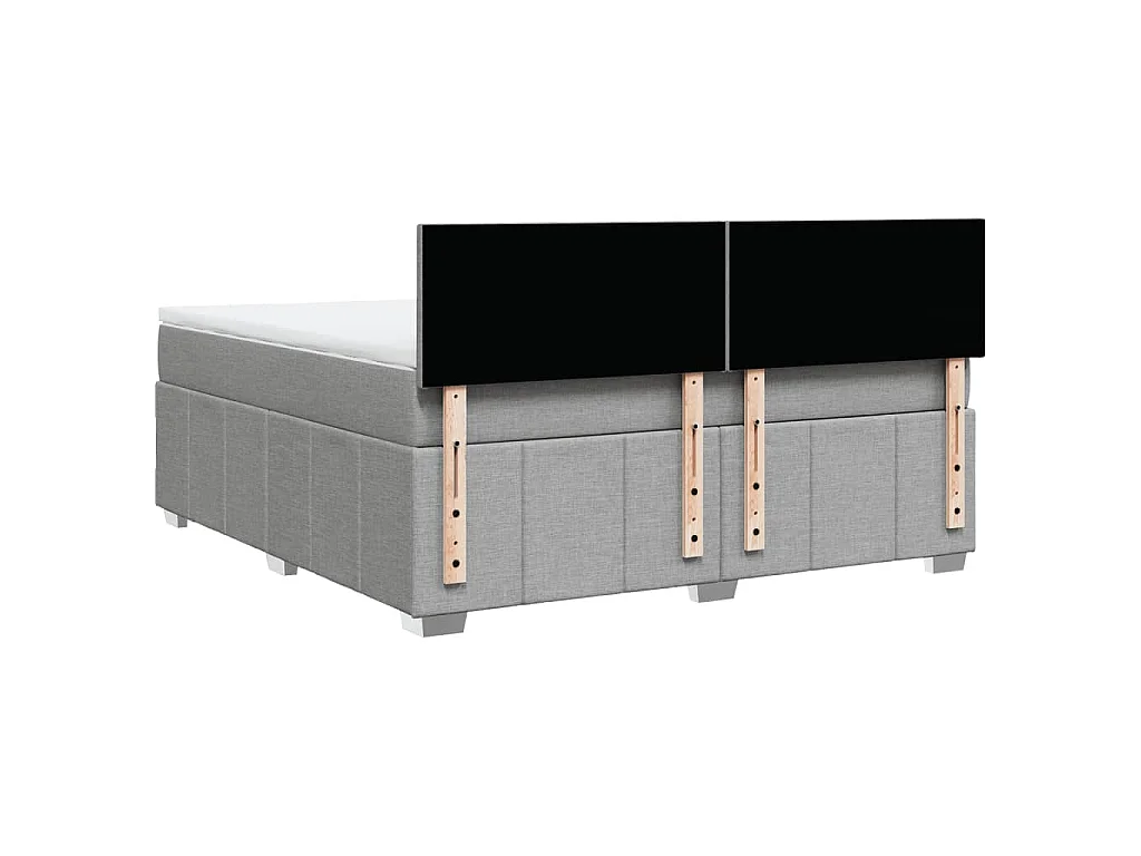 Boxspring met matras stof lichtgrijs 180x200 cm