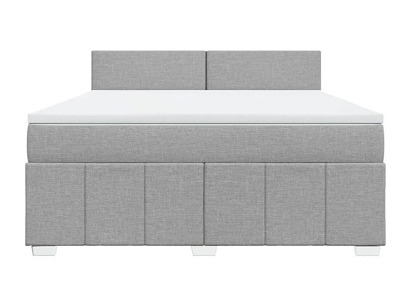 Boxspring met matras stof lichtgrijs 180x200 cm