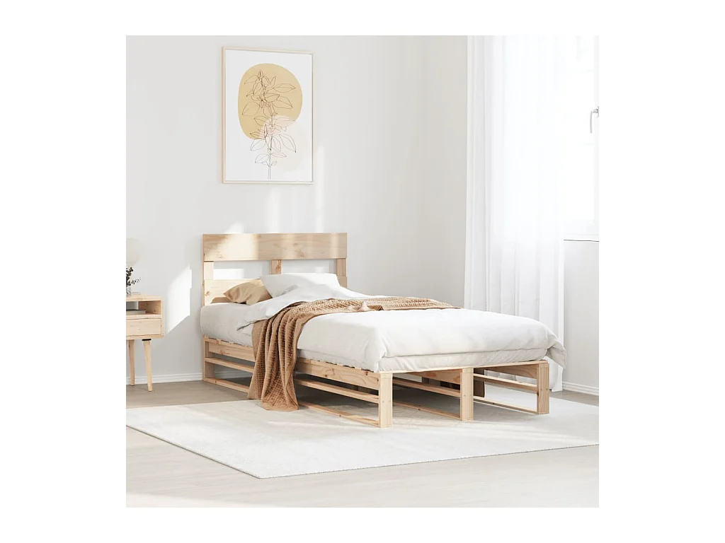 Cadre de lit sans matelas 100x200 cm bois massif de pin
